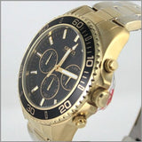 Guess Chaser Chronograph Black Dial Gold Steel Strap Watch for Men - W0170G2