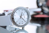 Calvin Klein Steady Silver Dial White Leather Strap Watch for Women - K7Q211L6