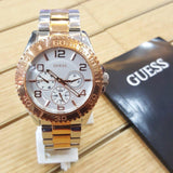 Guess BFF Multifunction Silver Dial Two Tone Steel Strap Watch for Women - W0231L5