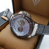 Guess Rigor Analogue Quartz Blue Dial Brown Leather Strap Watch For Men - W0040G10