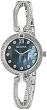 Bulova Crystal Black Mother of Pearl Dial Silver Steel Strap Watch for Women - 96L224