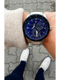 Tommy Hilfiger Austin Blue Dial Silver Steel Strap Watch for Men - 1791640