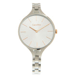 Calvin Klein Graphic Silver Dial Silver Steel Strap Watch for Women - K7E23B46