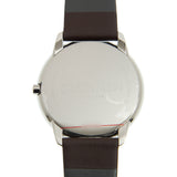 Calvin Klein Minimal Silver Dial Brown Leather Strap Watch for Men - K3M211G6