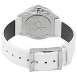 Calvin Klein Accent Silver Dial White Leather Strap Watch for Women - K2Y231K6