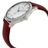 Gucci G Timeless Automatic Silver Dial Red Leather Strap Watch For Men - YA126346