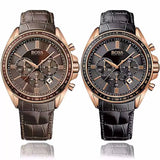 Hugo Boss Driver Chronograph Brown Dial Brown Leather Strap Watch For Men - HB1513093