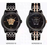 Versace Palazzo Empire Quartz Black Dial Black Steel Strap Watch For Men - VEDB00518