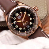 Tag Heuer Autavia 42mm Brown Dial Brown Leather Strap Watch for Men - WBE5191.FC8276