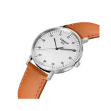 Tissot T Classic Everytime Jam Tangan Tali Kulit Coklat Dial Putih Besar Untuk Pria - T109.610.16.037.00