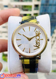 Versace V-Circle The Clans Edition Silver Dial Multicolor Leather Strap Watch for Women - VE8100118