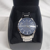 Armani Exchange Hampton Chronograph Blue Dial Silver Steel Strap Watch For Men - AX2132