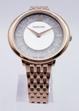 Swarovski Crystalline Chic Analog Silver Dial Rose Gold Steel Strap Watch for Women - 5544590