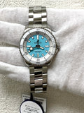 Breitling Superocean Automatic 36 Turquoise Dial Silver Steel Strap Watch for Men - A17377211C1A1