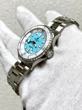 Breitling Superocean Automatic 36 Turquoise Dial Silver Steel Strap Watch for Men - A17377211C1A1