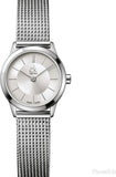 Calvin Klein Minimal White Dial Silver Mesh Bracelet Watch for Women - K3M23126