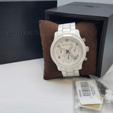 Michael Kors Runway White Ceramic Dial White Steel Strap Watch for Women - MK5161