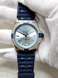 Breitling Super Chronomat Automatic 38 Diamonds Blue Dial Blue Rubber Strap Watch for Women - A17356531C1S1