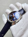 Tag Heuer Carrera Chronograph Blue Dial Blue Leather Strap Watch for Men - CBN201D.FC6543