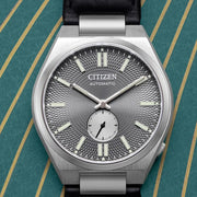 Citizen Tsuyosa Automatic Grey Dial Black Leather Strap Watch for Men - NK5010-01H