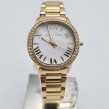 Michael Kors Sage Analog White Dial Gold Steel Strap Watch for Women - MK4822