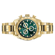 Versace V-Ray Chronograph Green Dial Gold Steel Strap Watch For Men - VE2I00621
