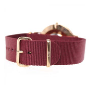 Daniel Wellington Classic Roselyn Black Dial Maroon Nylon Strap Watch For Women - DW00100273
