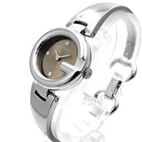 Gucci Guccissima Quartz Diamonds Brown Dial Silver Steel Strap Watch For Women - YA134503