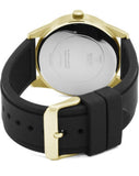 Guess G Twist Gold Dial Black Leather Strap Watch for Women - W0911L3