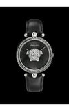 Versace Palazzo Empire Black Dial Black Leather Strap Watch for Women - VCO060017