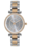 Fossil Carlie Silver Dial Two Tone Steel Strap Watch for Women - ES4342