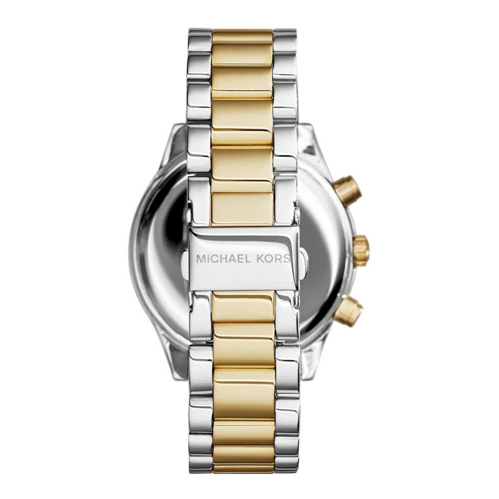 Michael Kors Brinkley Chronograph Silver Dial Two Tone Steel Strap Watch for Women - MK6188