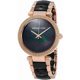 Michael Kors Parker Mother of Pearl Black Dial Two Tone Steel Strap Watch for Women - MK6414