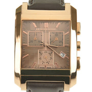 Burberry Heritage Chronograph Square Grey Dial Brown Leather Strap Watch for Men - BU1566
