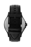 Armani Exchange Hampton Quartz Blue Dial Black Leather Strap Watch for Men - AX2411