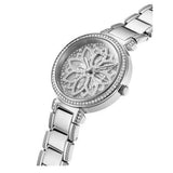 Guess Lily Quartz Silver Dial Silver Steel Strap Watch For Women - GW0528L1