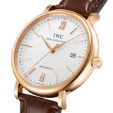 IWC Portofino Automatic White Dial Brown Leather Strap Watch for Men - IW356504