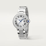 Cartier Ballon Bleu De Cartier Diamonds Silver Dial Silver Steel Strap Watch for Women - W4BB0023