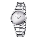 Calvin Klein Stately White Dial Silver Steel Strap Watch for Women - K3G23126