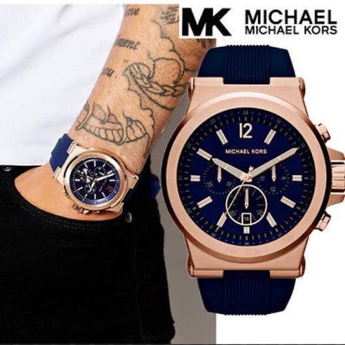Michael Kors Dylan Blue Dial Blue Rubber Strap Watch for Men - MK8295