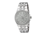 Bulova Crystal Pave Silver Dial Silver Steel Strap Watch for Men - 96B235