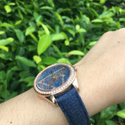 Guess Little Flirt Quartz Blue Dial Blue Leather Strap Watch For Women - W0456L6