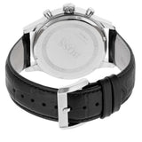 Hugo Boss Casual Chronograph Silver Dial Black Leather Strap Watch For Men - HB1512880