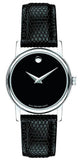 Movado Museum Black Dial Black Leather Strap Watch For Men - 2100002