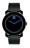 Movado Bold TR90 Black Dial Black Leather Strap Watch For Men - 3600307