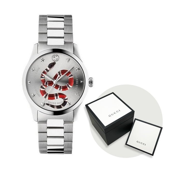 Gucci G Timeless Silver Dial Silver Steel Strap Watch For Women