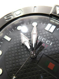 Gucci G Timeless Black Dial Silver Steel Strap Watch For Men - YA126249