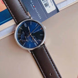 Tommy Hilfiger Cooper Blue Dial Brown Leather Strap Watch for Men - 1791508