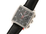 Tag Heuer Monaco Calibre 12 Final Edition Chronograph Grey Dial Black Leather Strap Watch for Men - CAW211J.FC6476