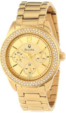 Bulova Multi Function Gold Dial Gold Steel Strap Watch for Women - 97N102